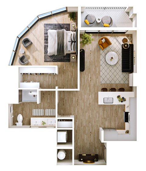 Stella at Star Metals A5 One Bedroom Floor Plan